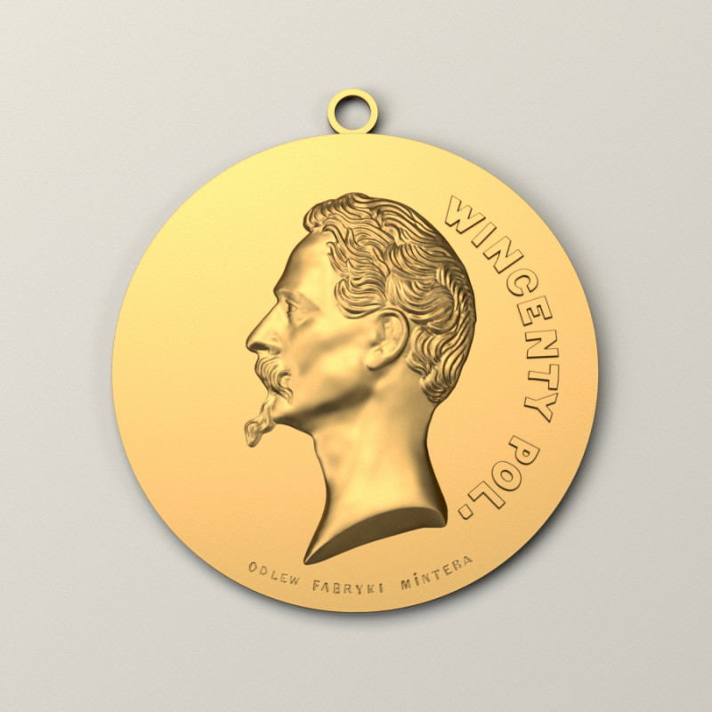 Wincenty Pol medallion 3D 打印模型 .c4d .max .obj .3ds .fbx .stl .blend 