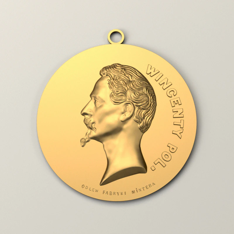 Wincenty Pol medallion 3D Print Model .c4d .max .obj .3ds .fbx .stl .blend