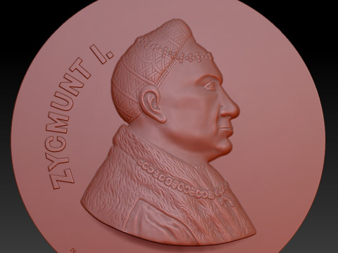 Medalion King Zygmynt I Model Cetak 3D