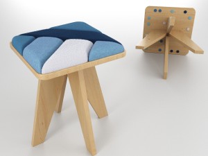 modern stool Modello 3D