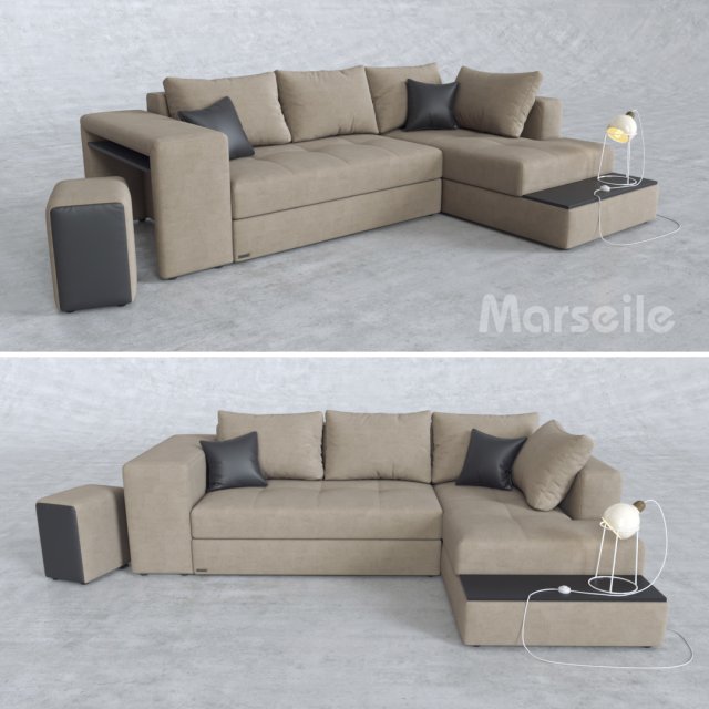 sofa marseile Model 3D .c4d .max .obj .3ds .fbx .stl .blend 
