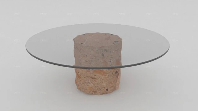 quarry orange base and glass table 3D Model .c4d .max .obj .3ds .fbx .stl .blend 