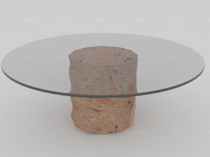 quarry orange base and glass table 3D Model