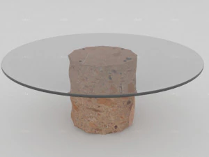 quarry orange base and glass table 3D Model