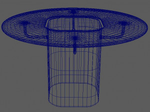 glass table with wood base 3D मॉडल