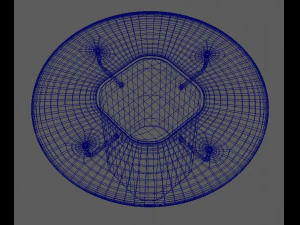 glass table with wood base 3D Model