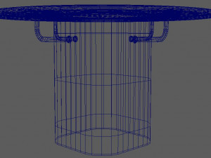 glass table with wood base 3D मॉडल