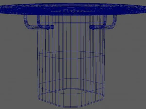 glass table with wood base 3D Model