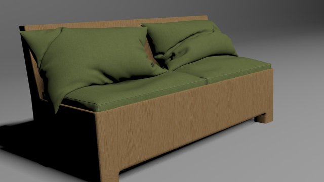 wood sofa Model 3D .c4d .max .obj .3ds .fbx .stl .blend