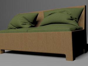 wood sofa Model 3D