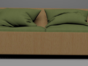 wood sofa Model 3D