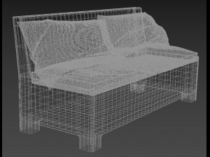 wood sofa Model 3D