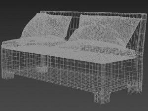 wood sofa Model 3D