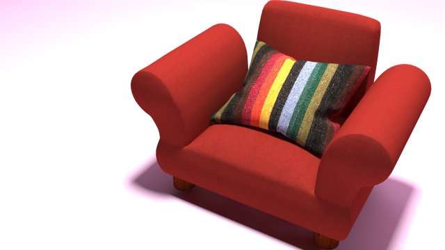 red sofa 3Dモデル .c4d .max .obj .3ds .fbx .stl .blend 