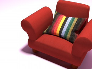 red sofa 3D Model