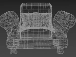 red sofa 3D Model