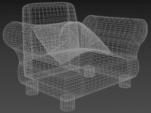 red sofa 3D Model