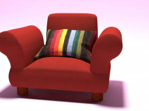 red sofa 3D Model