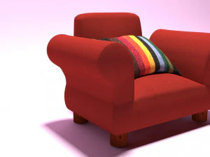 red sofa 3D Model