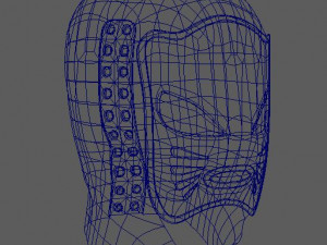 wrestling mexican mask - blue panter Modelo 3D