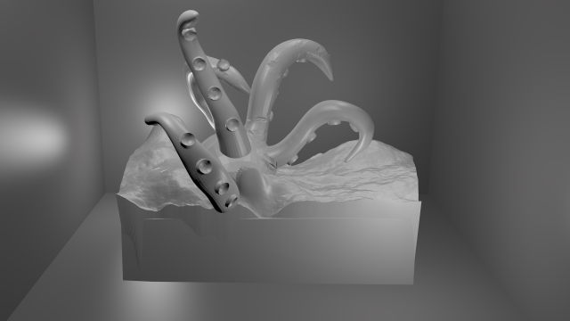octopus in ocean Model Cetak 3D .c4d .max .obj .3ds .fbx .stl .blend 