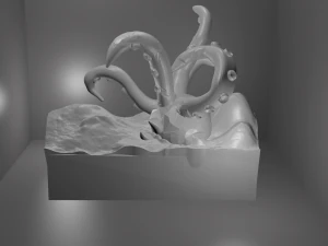 octopus in ocean 3D Print Model