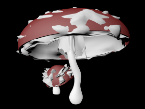fly agaric family Model 3D