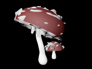 fly agaric family Model 3D