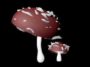 fly agaric family Model 3D