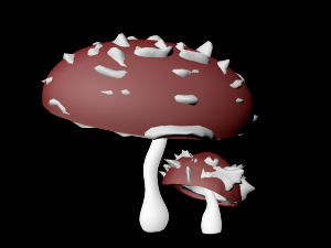fly agaric family Model 3D
