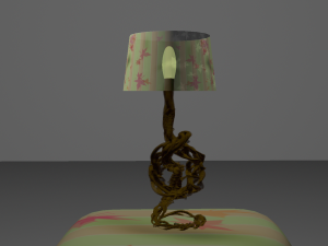 vine lamp with table Model 3D