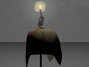 vine lamp with table Model 3D