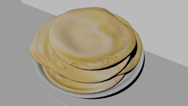 bliny or pancakes on the plate 3D 模型 .c4d .max .obj .3ds .fbx .stl .blend 