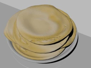 bliny o frittelle sul piatto Modello 3D