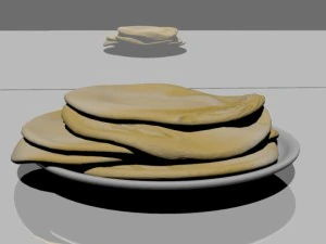 bliny or pancakes on the plate 3D Model