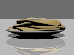 bliny or pancakes on the plate 3D 模型
