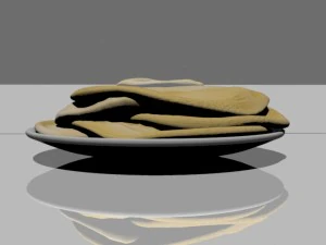 bliny or pancakes on the plate 3D Model