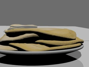 bliny or pancakes on the plate 3D Model