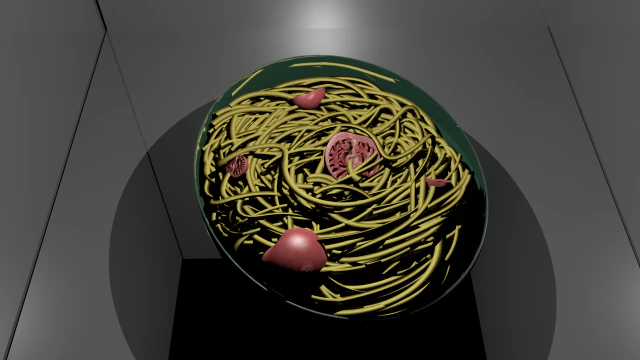 pasta with tomatoes maya 3D Model .c4d .max .obj .3ds .fbx .stl .blend 