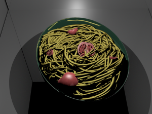 pasta with tomatoes maya 3D Model