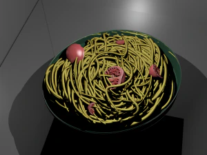 pasta with tomatoes maya 3D Model