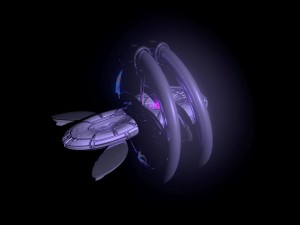 alcubierre sci fi spaceship and blackhole 3D Model