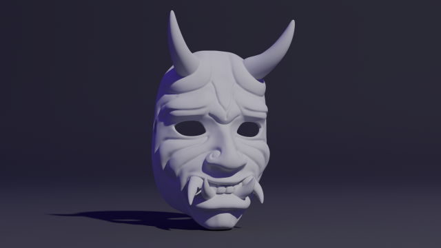 Oni Mask 3D 打印模型 .c4d .max .obj .3ds .fbx .stl .blend 