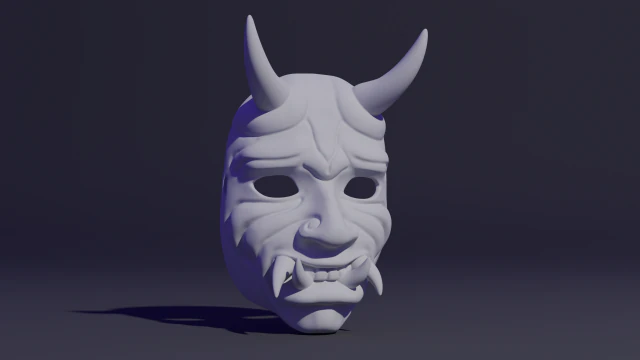 Oni Mask 3D Print Model .c4d .max .obj .3ds .fbx .stl .blend