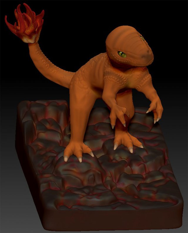 chamander realistic 3d Model do druku 3D .c4d .max .obj .3ds .fbx .stl .blend 