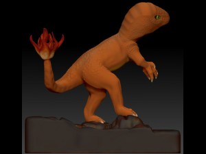 chamander realistic 3d Model do druku 3D