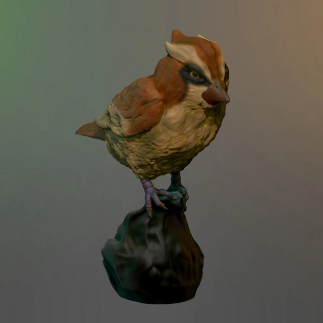 pidgey realistic 3d 3D Print Model .c4d .max .obj .3ds .fbx .stl .blend