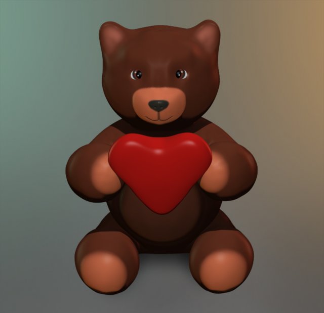 teddy bear for valentines 3Dプリントモデル .c4d .max .obj .3ds .fbx .stl .blend 
