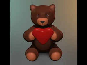 Teddyb&auml;r zum Valentinstag 3D Druckmodell
