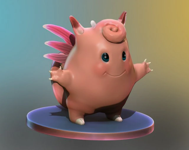 clefairy realistic 3d 3D Print Model .c4d .max .obj .3ds .fbx .stl .blend 